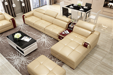 Ghế sofa da thật điểm nhấn cho không gian phòng khách