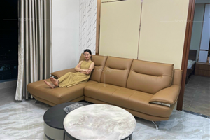 Ghế sofa góc da hạng sang bàn giao nhà chị Hường - Thanh Trì  - Hoàng Mai - Hà Nội