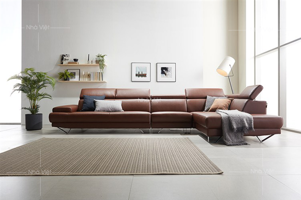 Sofa góc màu da bò GL08