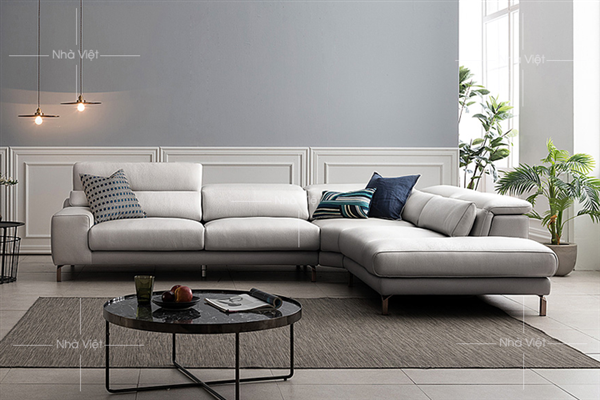 Sofa góc màu trắng kem GL75