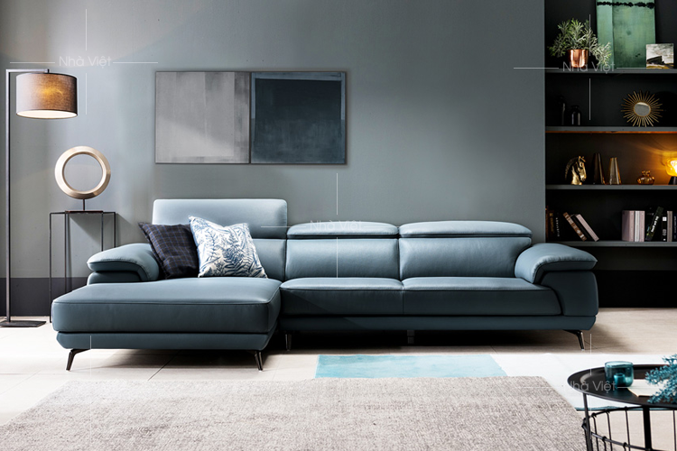 Sofa góc màu xanh navy GL64