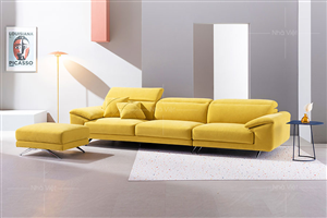 Sofa văng bọc nỉ màu vàng VG42