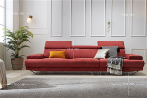 Sofa văng bọc vải màu đỏ mã 357